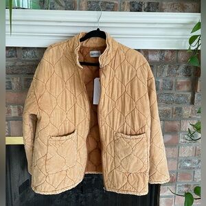 Quilted camel colored jacket -Large